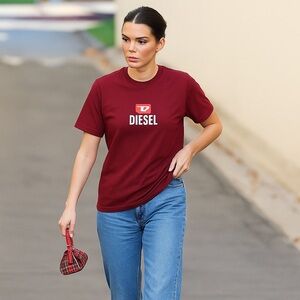 BNWT Diesel 100% Cotton Women's Burgundy Tee